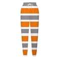thumbnail image 4 of Puntoco Moda Casual Para Mujer Bolsillos Estampados A Rayas Cintura Elástica Con Cordón Leggings Pantalones Deportivos Pantalones Naranja L, 4 of 5