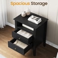 thumbnail image 3 of May in Color Fluted Nightstand with 2 Drawers and Storage Shelf, Set of 2, Ideal for Bedroom, Living Room, Black, 3 of 9