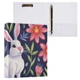 thumbnail image 3 of Rabbit Flowers Easter Eggs 3 Ring Binders 1.5 inch Hardcover File Folders with Interior Pockets A4 Size Organizer for School Office Hospital Set of 2, 3 of 8