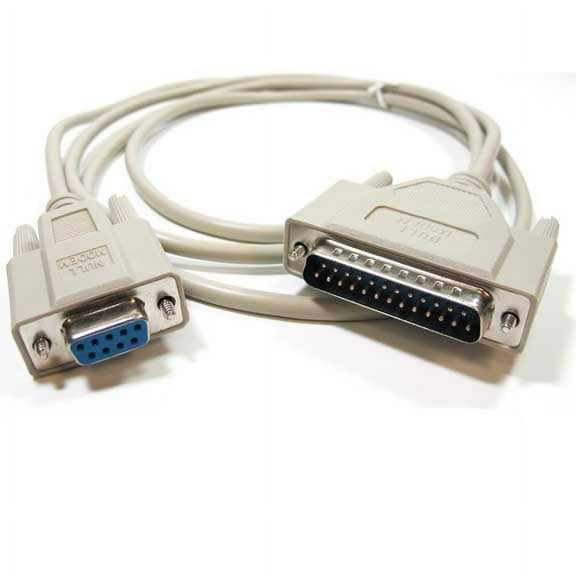 SF Cable DB9 Female to DB25 Male Null Modem Cable, 25 feet