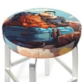 thumbnail image 3 of Xecao Colorful Travel Luggage Gear Print Stool Covers Offer Stylish, Washable Protection for PU Round Bar Stools, Perfect for Home or Commercial Use.-12 inch, 3 of 7