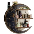 thumbnail image 1 of Honganda Crescent Frame, Crystal Stones Essential Oils Small Plants Organizer, Three Layers Bohemian Gothic Witch Style Shelf, 1 of 2
