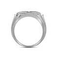 thumbnail image 2 of 10kt White Gold Mens Round Diamond Double Square Cluster Ring 3/8 Cttw, 2 of 2