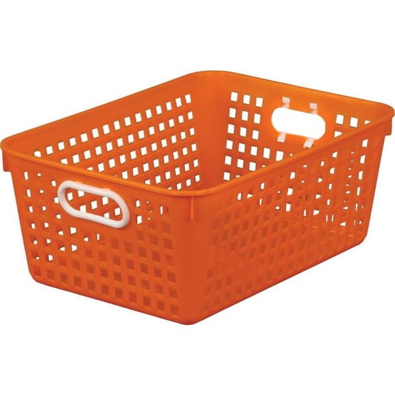 Large Plastic Desktop Storage Baskets, 13?" by 10" by 5?" Single Basket ? Available in 7 DifferentColors ? Great For Your Home Storage or Classroom Needs