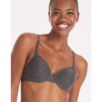 Soutien-gorge Hanes T-Shirt Bra Demi-coupure - Taille 38D - Turquoise - Léger Rembourrage - Occasion TB état