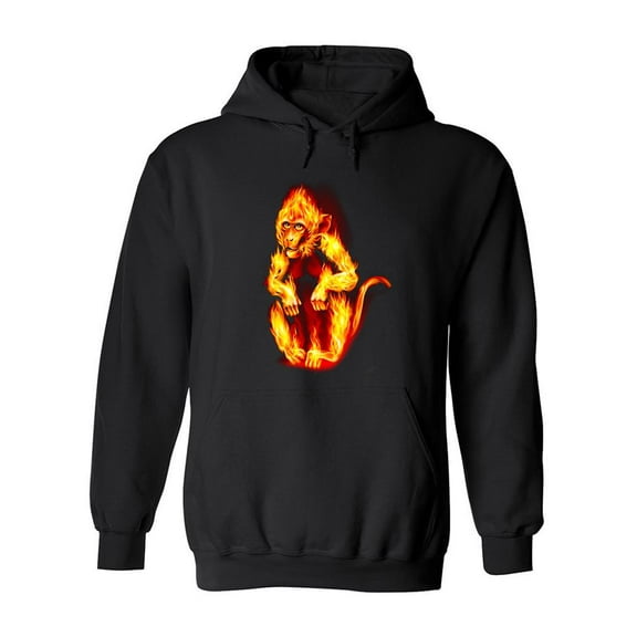 Fiery Monkey Hoodie Men -Image by Shutterstock, Male x-Large