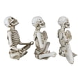 thumbnail image 3 of Set of 3 Whimsical Namaste Meditating Yoga Gothic Skeletons Trio Figurines, 3 of 9