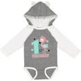 thumbnail image 3 of Inktastic 1st Birthday with Flamingo Stars and Hearts Girls Long Sleeve Baby Bodysuit, 3 of 5