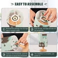 thumbnail image 4 of Mint-chocolate-color Cute Monsters Table Lamp with USB Port LED Warm Light Lamp Night Light Home Decor, 4 of 7