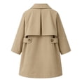 thumbnail image 4 of Kiijoy Toddler Girls Classic Mid-Length Trench Coat Fall Stand Collar Outerwear Jacket, Khaki, 3-4 Years, 4 of 4