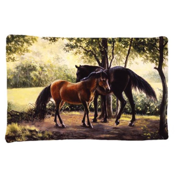 Horses by Daphne Baxter Fabric Standard Pillowcase