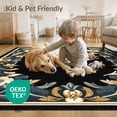 thumbnail image 4 of ODIKA 4'x6' Washable Area Rug Stain Resistant, Low Pile, Easy Care Texas Star Vintage Farmhouse Medallion With Rustic Cowboy Scroll for Dorm Room, Small Living, 4 of 7