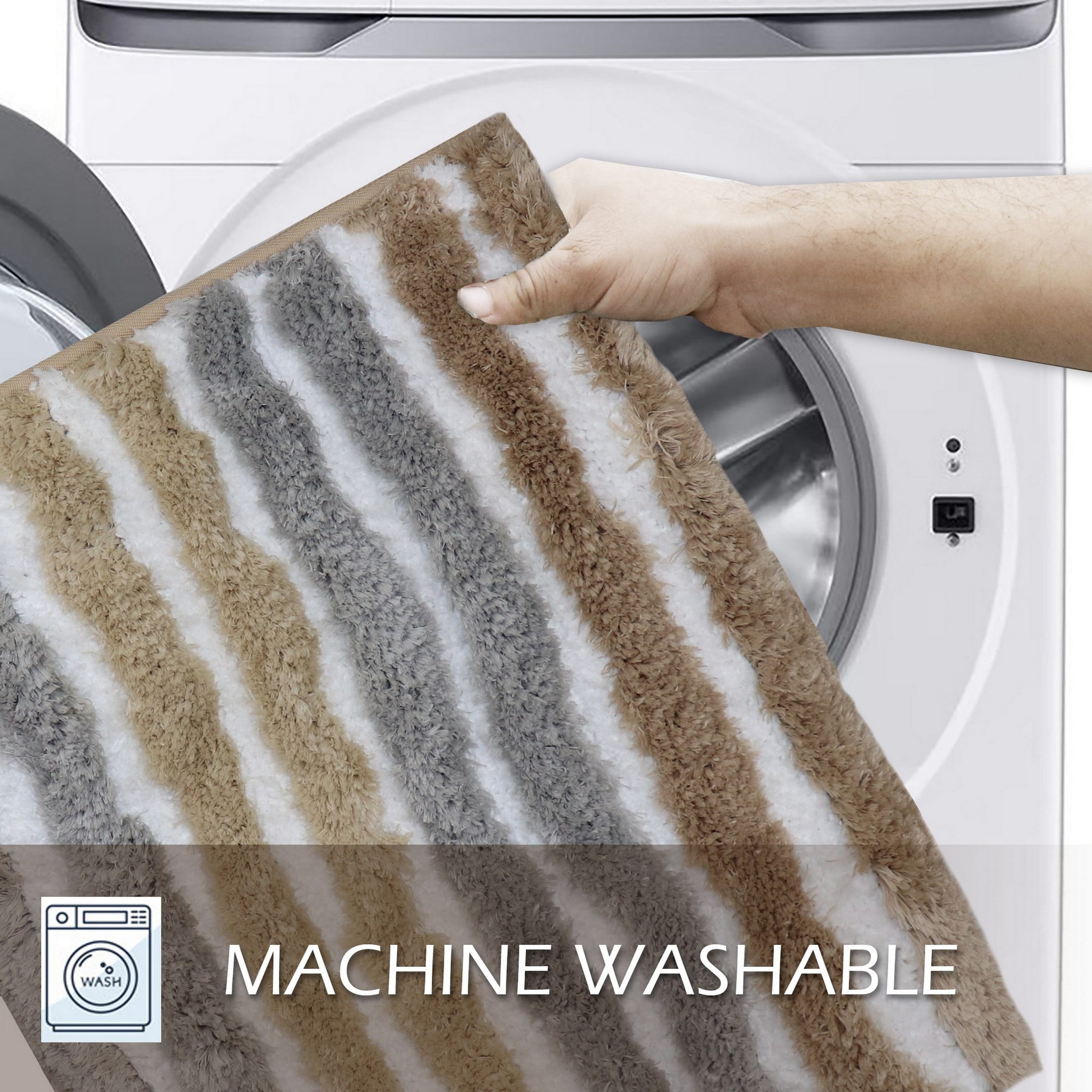Bathroom Rugs, Extra Soft Absorbent Bath Rugs, Non-Slip, Quick Drying, Machine Washable, Plush Comfort for Bathroom Floor, Tub, Shower and Home Decor Accessories, 24x40, Linen