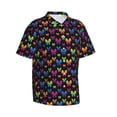 thumbnail image 2 of Daiia Rainbow Butterfly Hawaiian Shirt for Men Gentle Cotton Regular Short Sleeve Casual-Small, 2 of 9