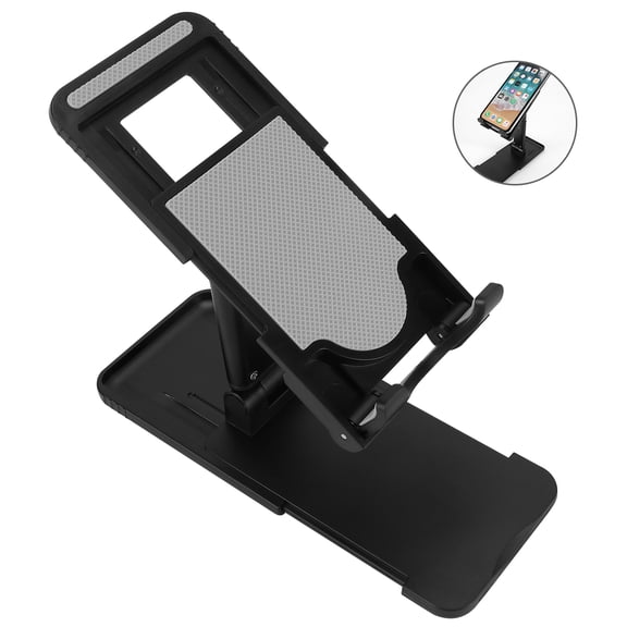 OULII Adjustable Black Phone Holder Stand, Convenient Bracket for Study, Meals, and Hands-Free Use