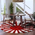 thumbnail image 5 of Japanese Chariot Flag Round Rug 5ft Washable Circle Kitchen Rugs Non Slip Red Black Flag Abstract Large Area Rug Indoor Floor Carpet for Bedroom Living Room Home Office Dining Room Nursery, 5 of 8