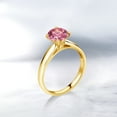 thumbnail image 4 of Gem Stone King 10K Yellow Gold Solitaire Ring Set with 7mm Round Fancy Pink Zirconia (Size 8), 4 of 4