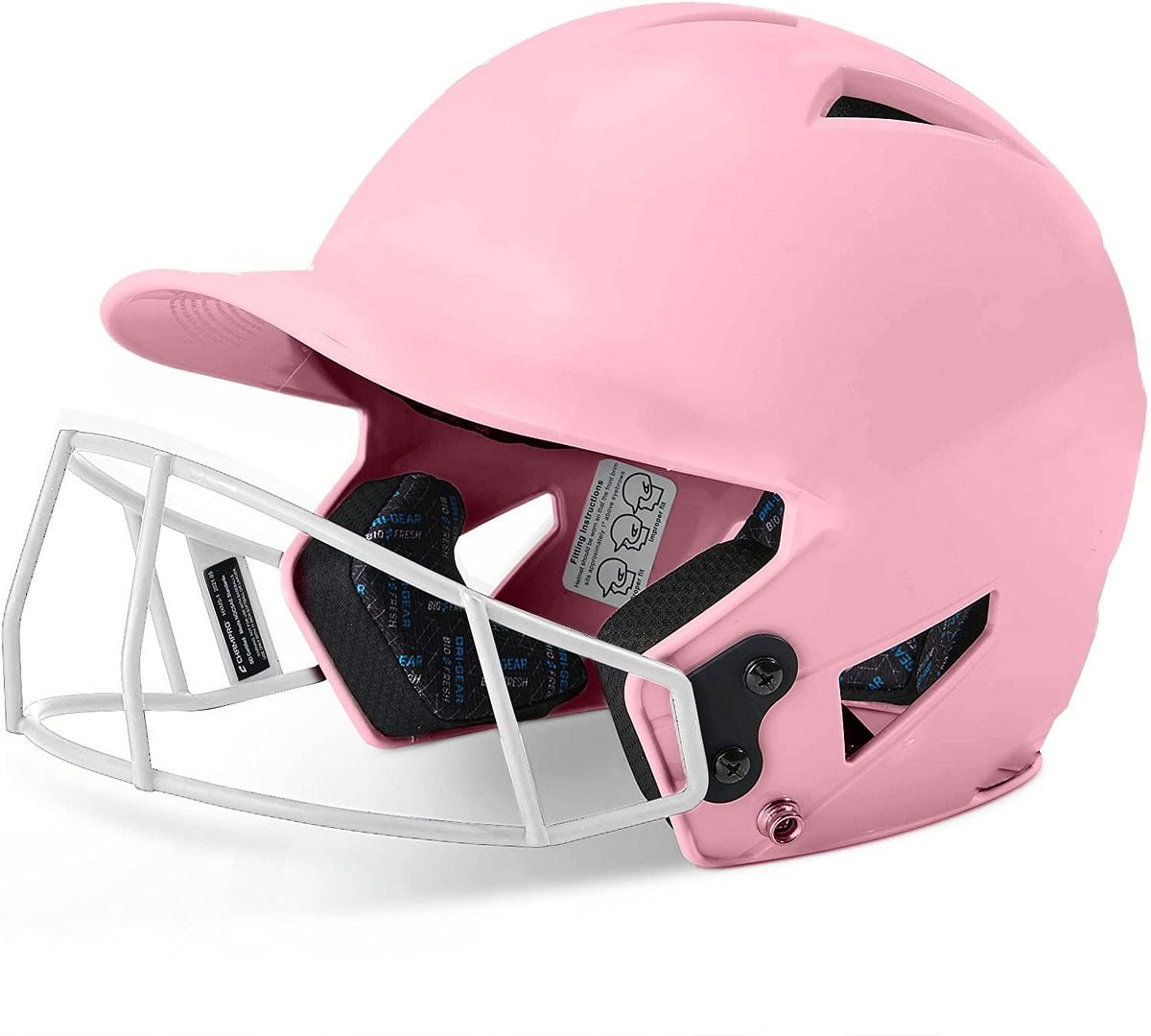 Champro Rise Pro Girls Softball Batting Helmet with Face Guard, Pink