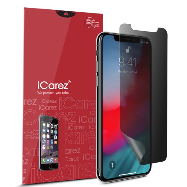Icarez 4 Way Privacy 360 Degree Film Screen Protector For Apple Iphone Xs Max 6 5 Inch Iphone 10s Max Case Friendly Easy Install With Lifetime