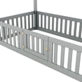 thumbnail image 6 of Twin Size House Bed, Gray, Fence And Door - Strong Pine Wood Bed In Gray With & Construction, 6 of 7