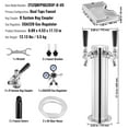 thumbnail image 6 of KFFKFF Kegerator Tower Set, Two-Tap Beverage Modification System, Metallic Keg Beverage Tower Distributor with Double Meter CGA320 Controller & D-Model Keg Connector, Beverage Spill Tray, 6 of 9