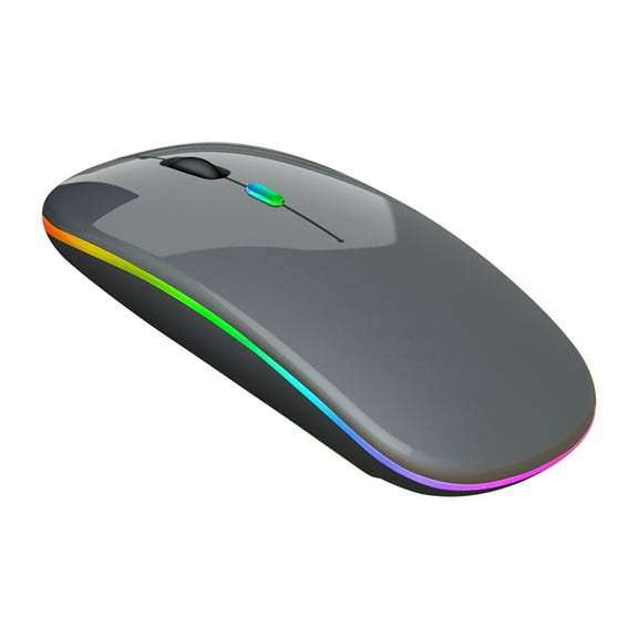 2.4G Wireless Rechargeable LED Mouse - Silent Buttons, 3-Level DPI (1000/1200/1600), Colorful LED Lights, Auto Energy-Saving, 10m Working Distance