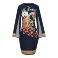 thumbnail image 4 of QIPOPIQ Robes pour Femmes Robe à Étages Fumée Manches Courtes Robes Décontractées Col Rond Robe d'Été Imprimé Fermeture Éclair Boutons Robes Offres 2023, 4 of 6