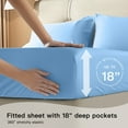 thumbnail image 4 of LBRO2M Bed Sheet Set - Bamboo Sheets Bedding - Bed Sheets & Pillowcases - 16 Inches Deep Pockets - Easy Fit - Breathable & Cooling Sheets- 4 Pieces（California King, Lake Blue）, 4 of 6
