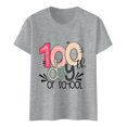 thumbnail image 7 of IROINNID Women's Casual Fashion T-shirt Short Sleeve Happy 100th Day Of School Printed Round Neck Tops, 7 of 7
