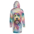 thumbnail image 2 of Hippie Goldendoodle Portrait Watercolor Tie-Dye Vintage Styles All Over Print 3D Hooded Duffle Toggle Coat Doodle Dog Lover Gifts Idea - 00014, 2 of 6