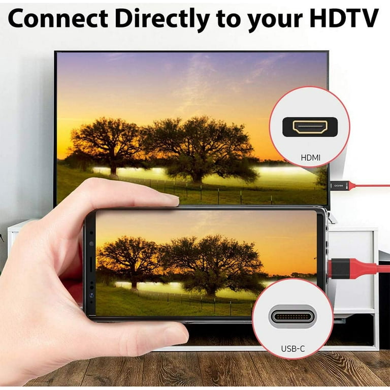 USB-C HDMI 4k HDMI Cable Compatible with Samsung Galaxy Tab A8/S8