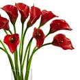 thumbnail image 2 of Nearly Natural Mini Calla Lily Artificial Flower Arrangement with Vase, Red, 2 of 3
