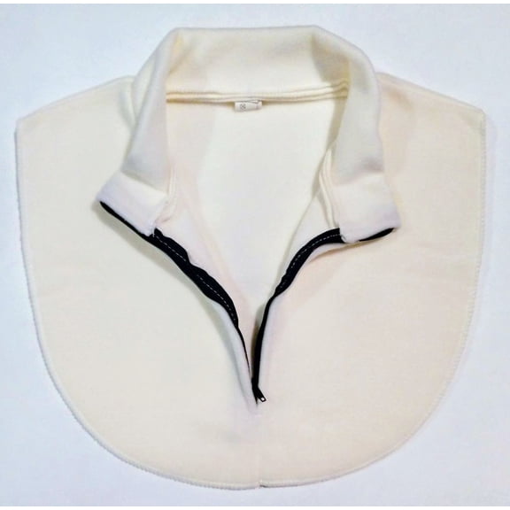 Neck Fleece Dickey 8" Zipper - Ivory - 100% Polyester