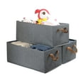 thumbnail image 4 of Deally 3 Pack Large Capacity Storage Bins Closet Organizer System, Sturdy Foldable Storage Boxes for Organizing Clothing, Sheets, Toys, Books - Shelf Organizer Shelves Basket Storage Bin, 4 of 7