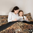 thumbnail image 5 of Homewish Patchwork Geometric Checkered Bedding Comforter Set,Brown Leopard Cheetah Print Twin Comforter Sets,Country Farmhouse Lodge Bedding Set For Adults,Super Cozy Room Decor Reversible,2-Piece, 5 of 8