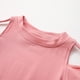 thumbnail image 4 of Gibobby Blusas Para Niñas Elegantes Blusa de algodón de color sólido con hombros descubiertos y mangas con volantes para niñas y bebés （Rosa， 3-4 Años), 4 of 5