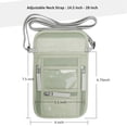 thumbnail image 2 of Funda de cuello con soporte para pasaporte WALNEW, bloqueo RFID, color verde claro, 2 of 9