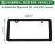 thumbnail image 4 of Marco de placa de matrícula de acero inoxidable Unique Bargains, soporte para placa de matrícula de coche con tornillos y tapas, marco ancho de 2 agujeros redondos negro, 4 of 8