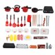 thumbnail image 1 of Juego de simulación de ollas para niños, juego de rol de cocina, juguetes de cocina de plástico imaginativos, color rojo, 1 of 14