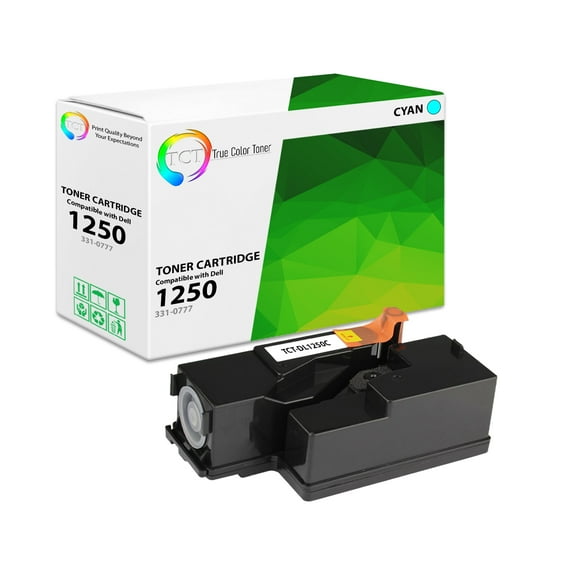 TCT 1250 Cyan Toner Cartridge - Premium Compatible Replacement for Dell 331-0777 Cyan