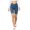 Sky Blue, variant on Xinsrenus Women's Solid Color Crossover High-Waist Denim Shorts Stretchy Slim Fit Pants Outdoor Sports Bottoms with Pockets