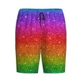 thumbnail image 4 of Naloa Rainbow Glitter Men's Short Pajama Pants, Lounge Comfort Shorts with Elasticized Waistband and Side Pockets - 4X-Large, 4 of 9