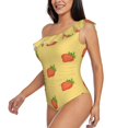 thumbnail image 3 of Yiaed Hand Drawn Strawberry Print Women One Piece Swimsuits Tummy Control One Shoulder Bathing Suits Pattern Ruffle Swimwear-Small, 3 of 8