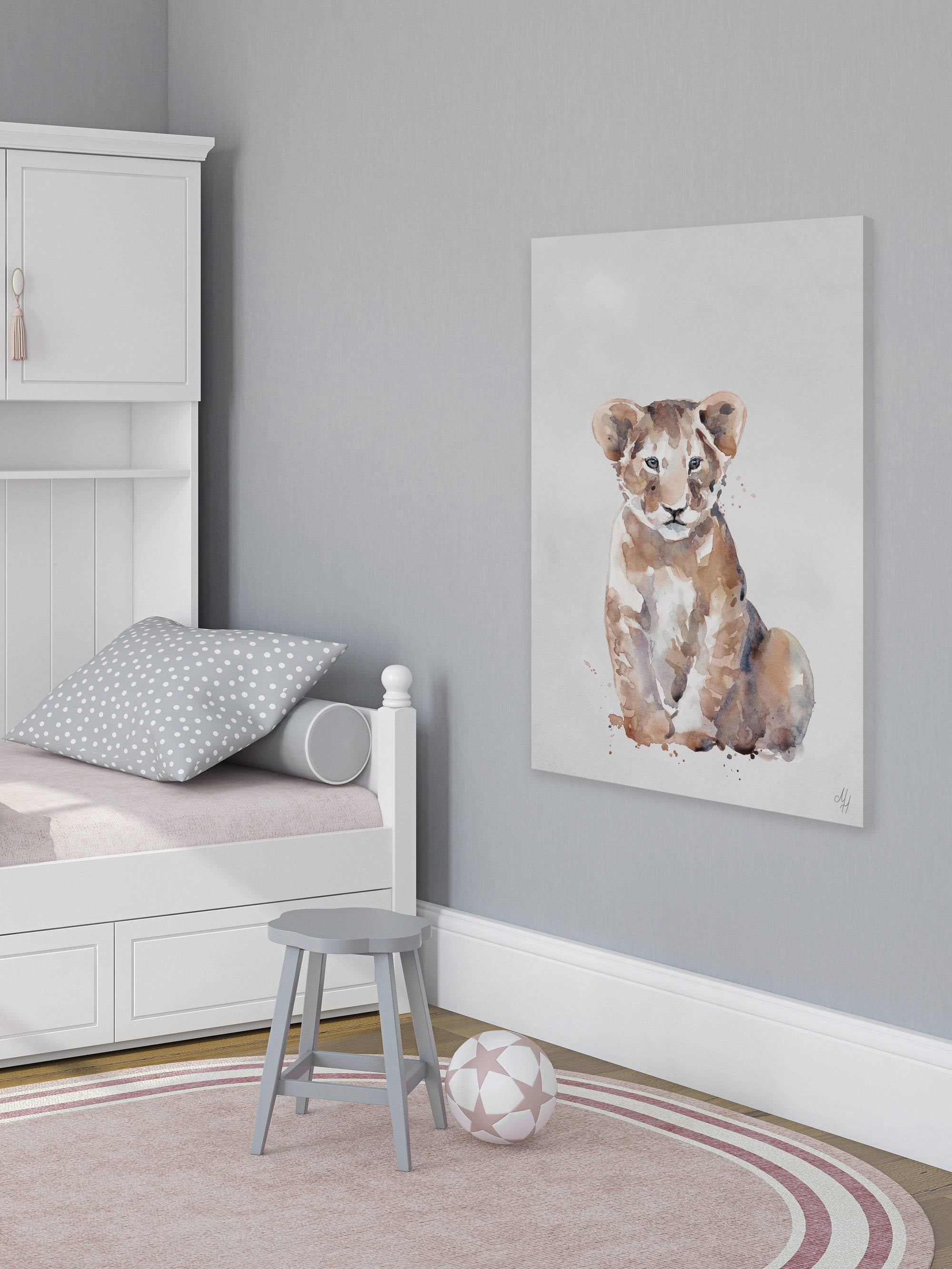 Marmont Hill Cuddly Baby Cub Canvas Wall Art