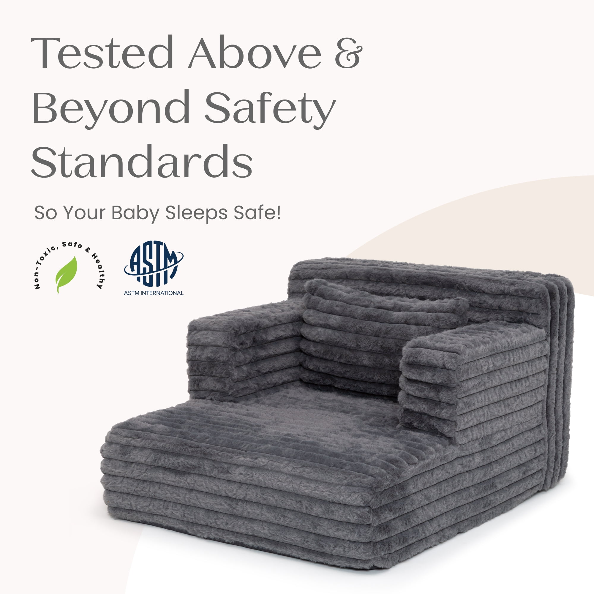 Delta Children Cozee Chaise Bedtime Lounger Chair, Midnight