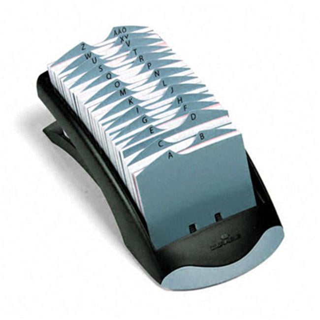TELINDEX Desk Address Card File Holds 500 41/8 x 27/8 Cards Graphite