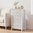 thumbnail image 6 of CONCETTA 3-Drawer Fabric Storage Dresser, Multipurpose Storage Chest with Steel Frame and Wooden Top, Space Saving Organizer for Bedroom, Closet, Home Office, Light Gray, 6 of 8