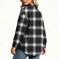 thumbnail image 5 of Yertdoel Flannel Shirt Women Long Sleeve Plaid Lapel Open Front Button Down Shirts Stylish Casual Soft Cozy Cardigan Jackets, 5 of 6