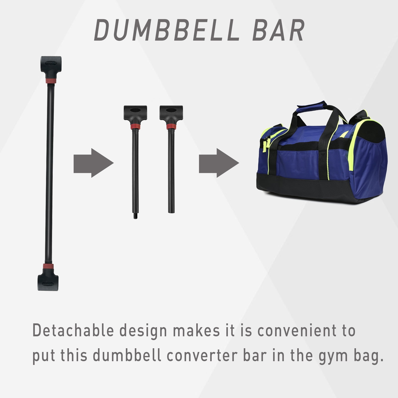 KORIKAHM Dumbbell Barbell Converter Bar, Adjustable Weight Capacitry Bar Convert to Dumbbell Set for Home Gym Strength Training