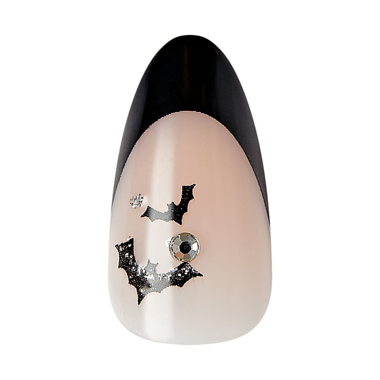 KISS Voguish Fantasy Halloween Nails, Black & White, Medium